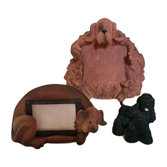 3D Dog Shaped Picture Photo Frame Holders Doggie Resin Figurines Cocker Spaniel - Picture 15 of 15